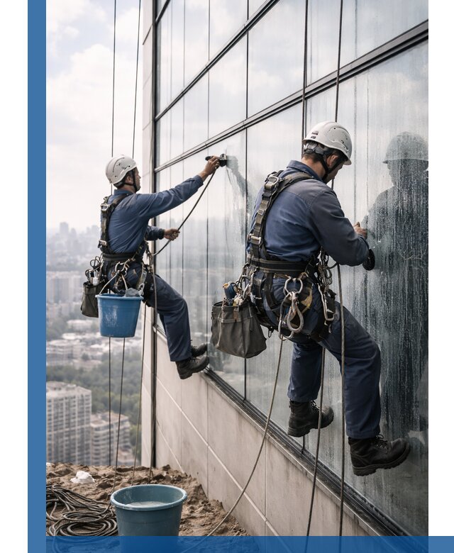 Профессиональная мойка фасадных окон альпинистами в Партизанске