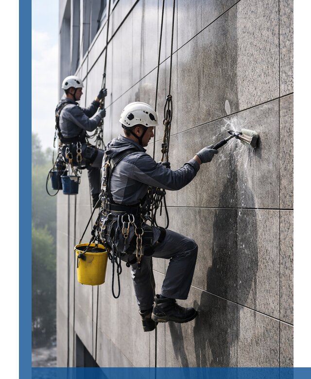 Профессиональная мойка фасада из керамогранита в Партизанске