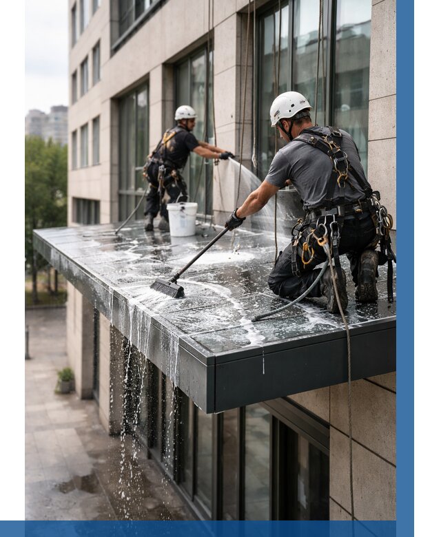 Мойка козырьков и навесов в Партизанске от 3757 р. | ВЫСОТНИК-Прт