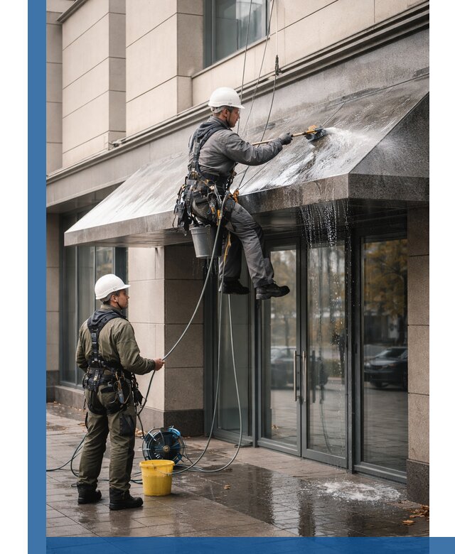 Профессиональная мойка козырьков и навесов в Партизанске