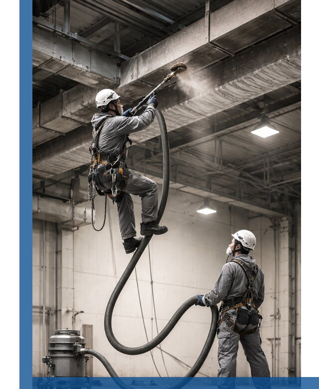 Обеспыливание потолочных конструкций в Партизанске промышленным альпинизмом