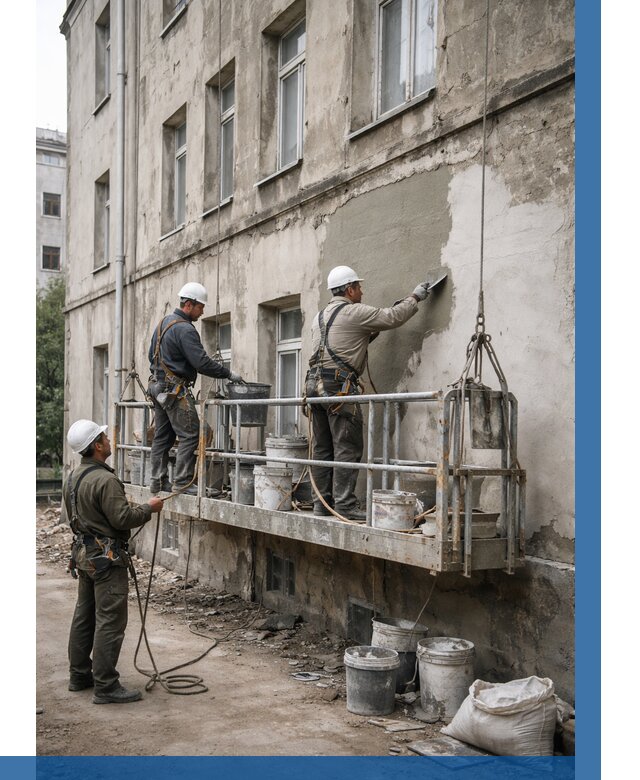 Капитальный ремонт фасада в Партизанске от 4508 р. | ВЫСОТНИК-Прт