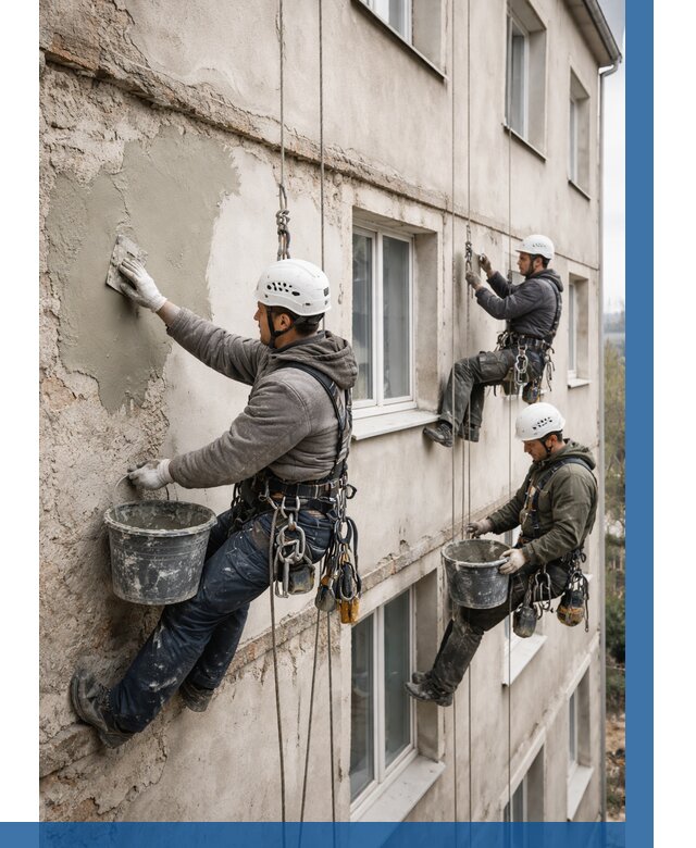 Ремонт штукатурного фасада в Партизанске от 805 р. под ключ | ВЫСОТНИК-Прт