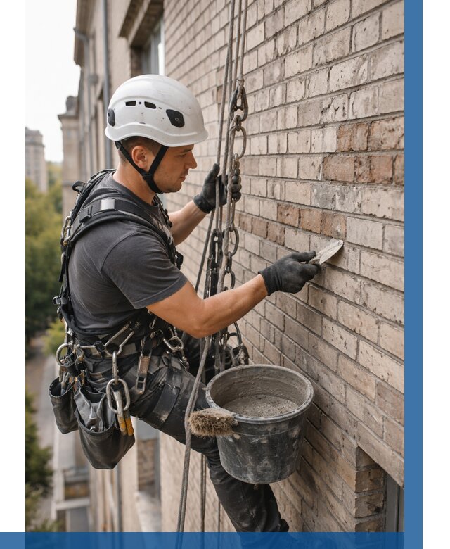 Ремонт кирпичной кладки фасада в Партизанске от 1932 р. | ВЫСОТНИК-Прт