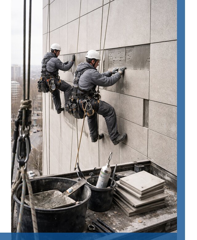 Ремонт фасада из керамогранита в Партизанске от 2683 р. | ВЫСОТНИК-Прт