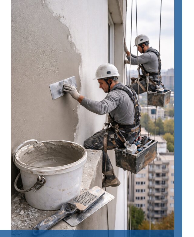 Шпаклевка фасада на высоте в Партизанске от 751 р. | ВЫСОТНИК-Прт