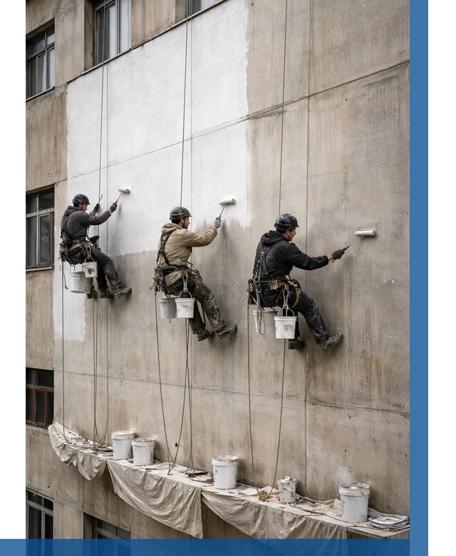 Покраска бетонного фасада в Партизанске от 376 р за м2 | ВЫСОТНИК-Прт