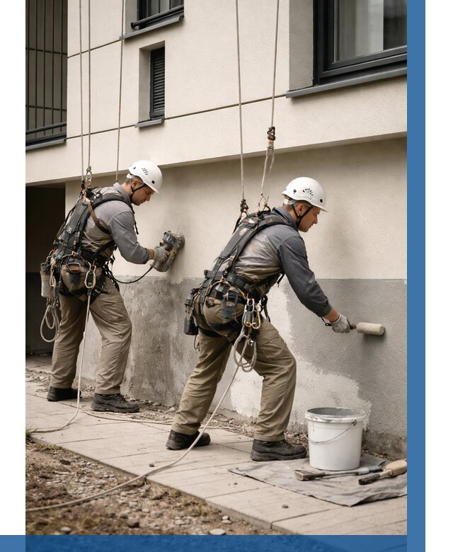 Окраска цоколя здания в Партизанске от 483 р. под ключ | ВЫСОТНИК-Прт