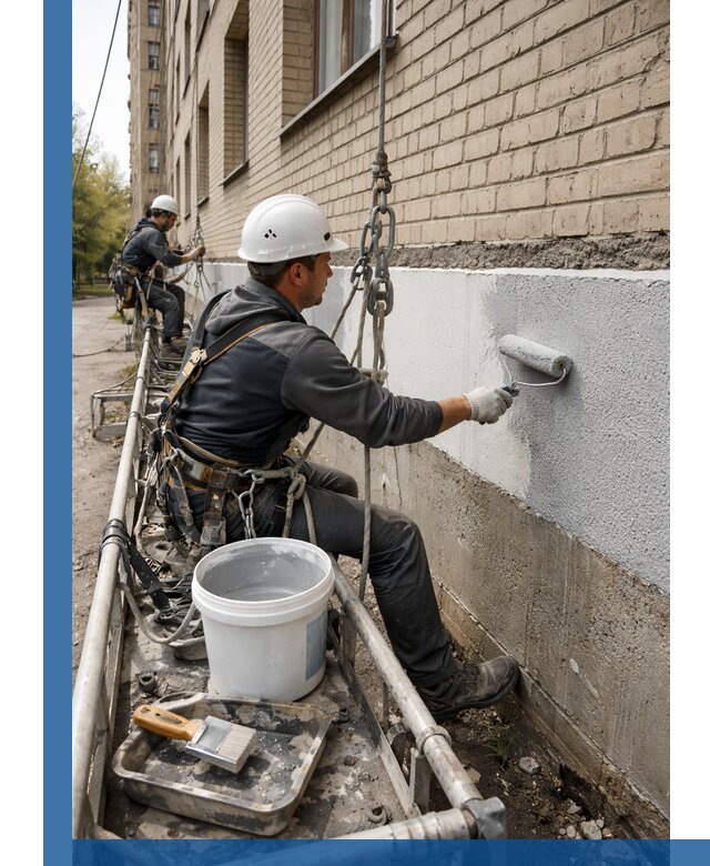 Окраска цоколя здания в Партизанске профессионально и надежно
