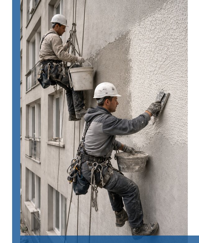 Нанесение декоративной штукатурки короед на фасад в Партизанске