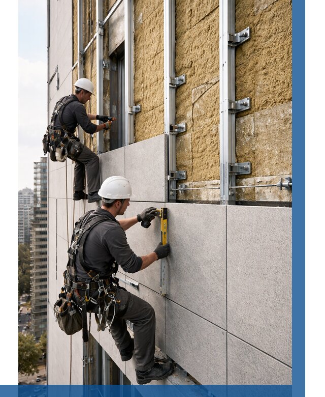 Монтаж вентилируемого фасада в Партизанске от 3757 р. | ВЫСОТНИК-Прт