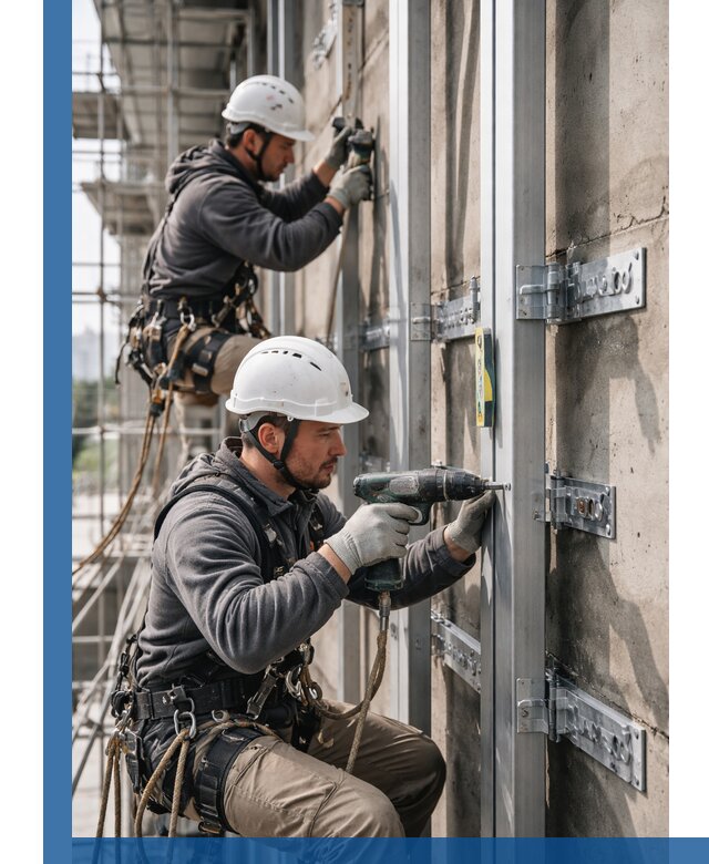 Монтаж и крепление подсистемы вентфасада в Партизанске