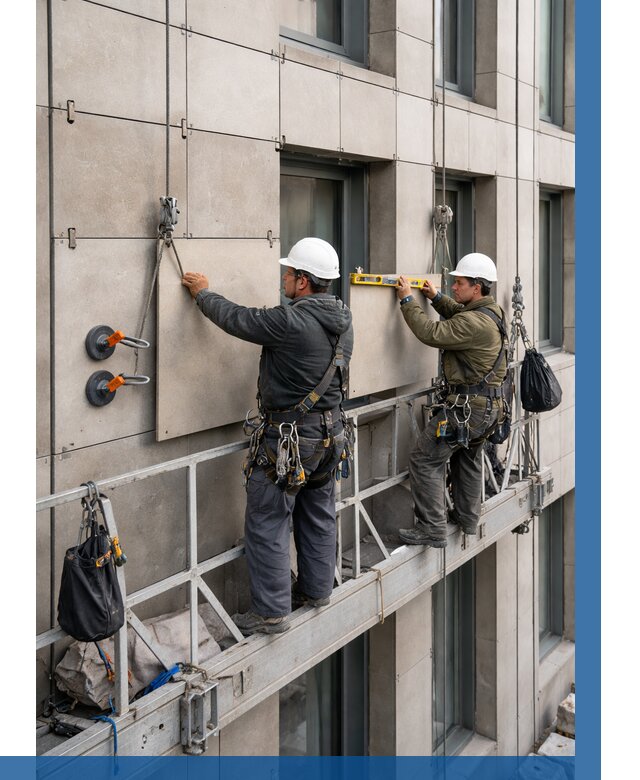 Монтаж керамогранита на фасад в Партизанске от 2683 р. | ВЫСОТНИК-Прт