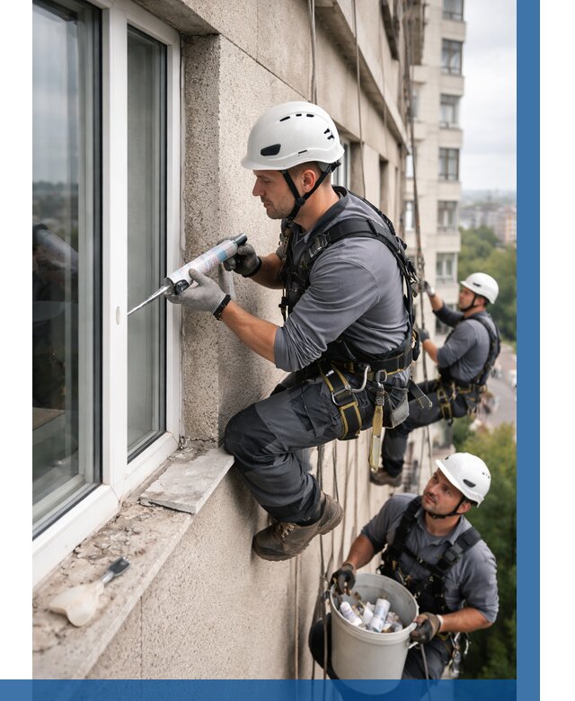 Герметизация оконных швов снаружи в Партизанске от 1610 р. | ВЫСОТНИК-Прт