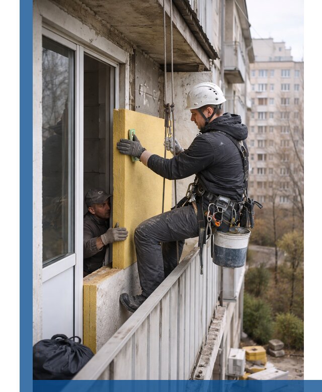 Профессиональное утепление балкона снаружи в Партизанске под ключ