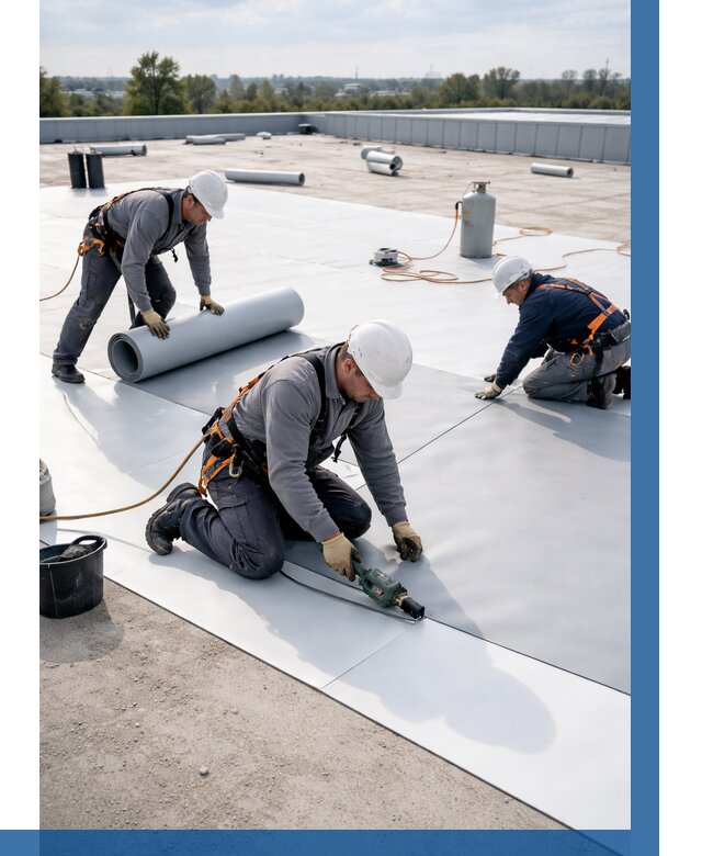 Монтаж мембранной кровли под ключ в Партизанске от 1288 р. | ВЫСОТНИК-Прт