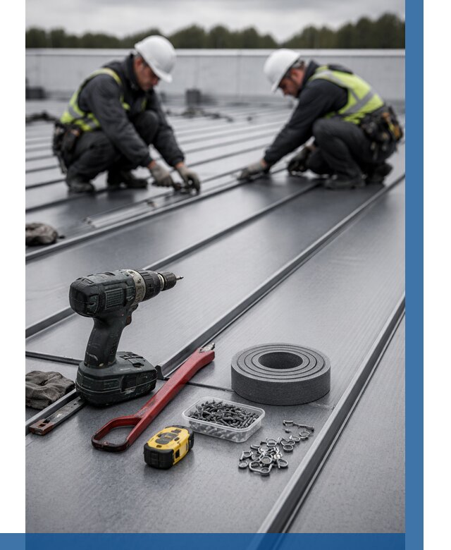 Монтаж фальцевой кровли в Партизанске от 1932 р. | ВЫСОТНИК-Прт