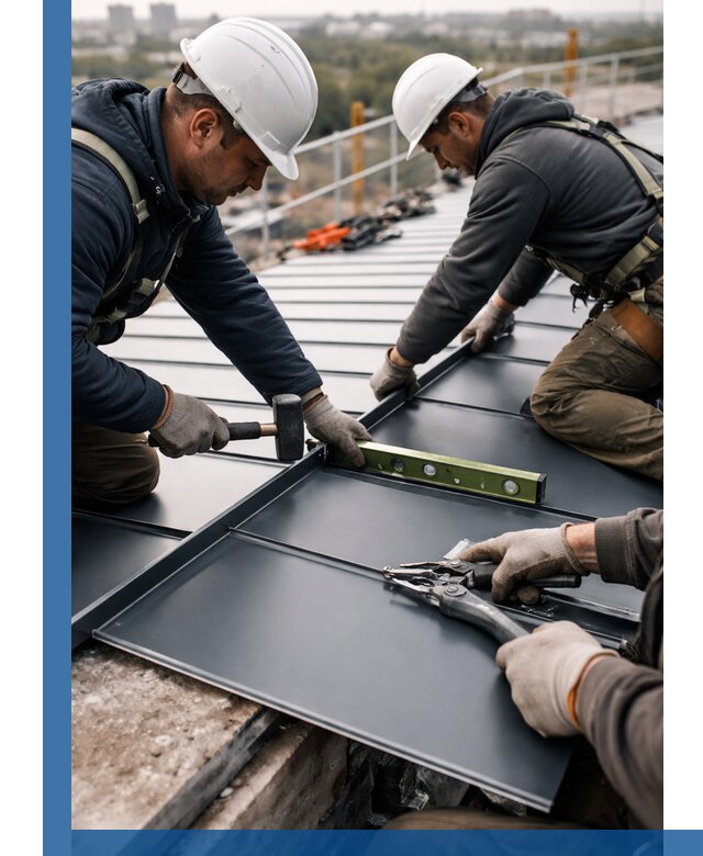 Монтаж фальцевой кровли в Партизанске для промышленных зданий