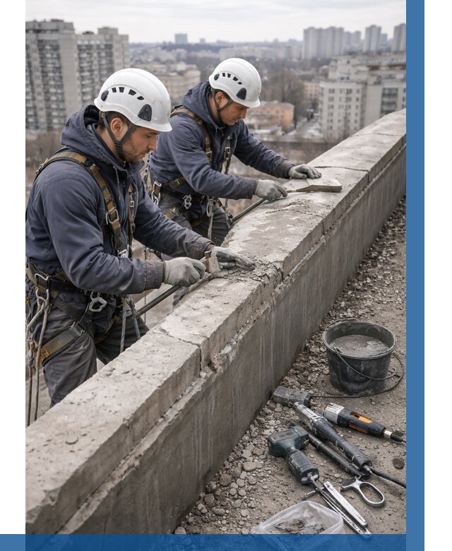 Ремонт парапета на кровле в Партизанске от 1610 р. | ВЫСОТНИК-Прт