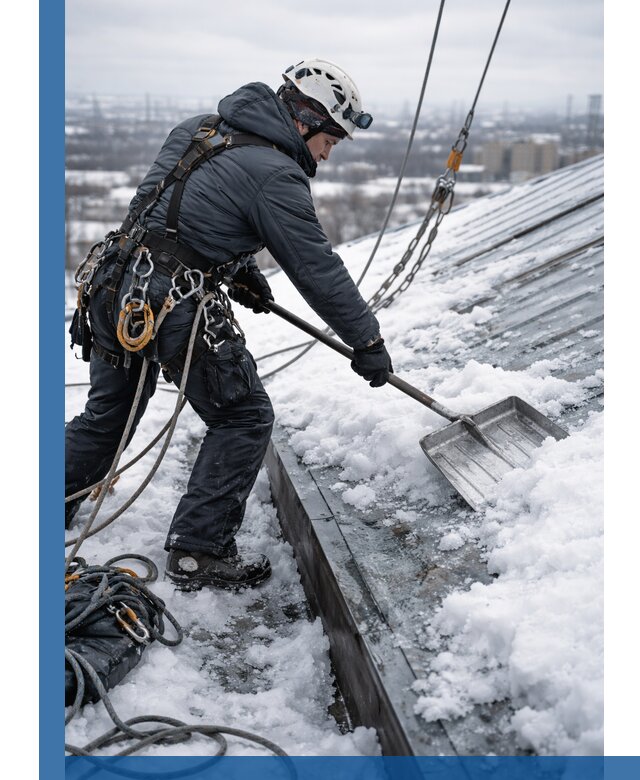 Профессиональная очистка кровли от снега и наледи в Партизанске