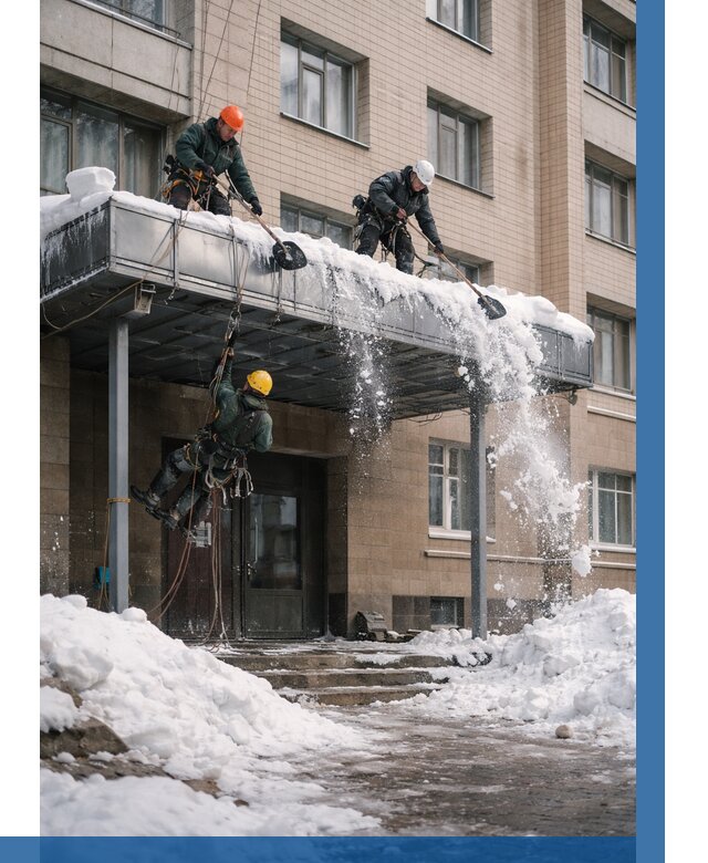 Очистка козырьков от снега в Партизанске от 3757 р. | ВЫСОТНИК-Прт