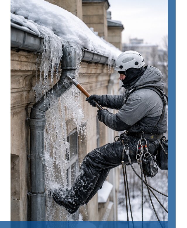 Очистка водостоков от льда в Партизанске от 3757 р. | ВЫСОТНИК-Прт