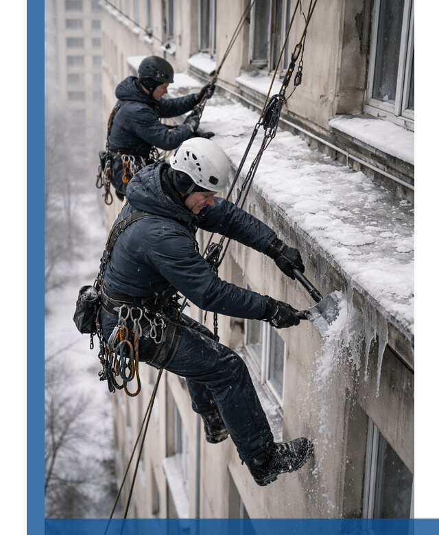 Удаление наледи и сосулек с карнизов в Партизанске профессионально