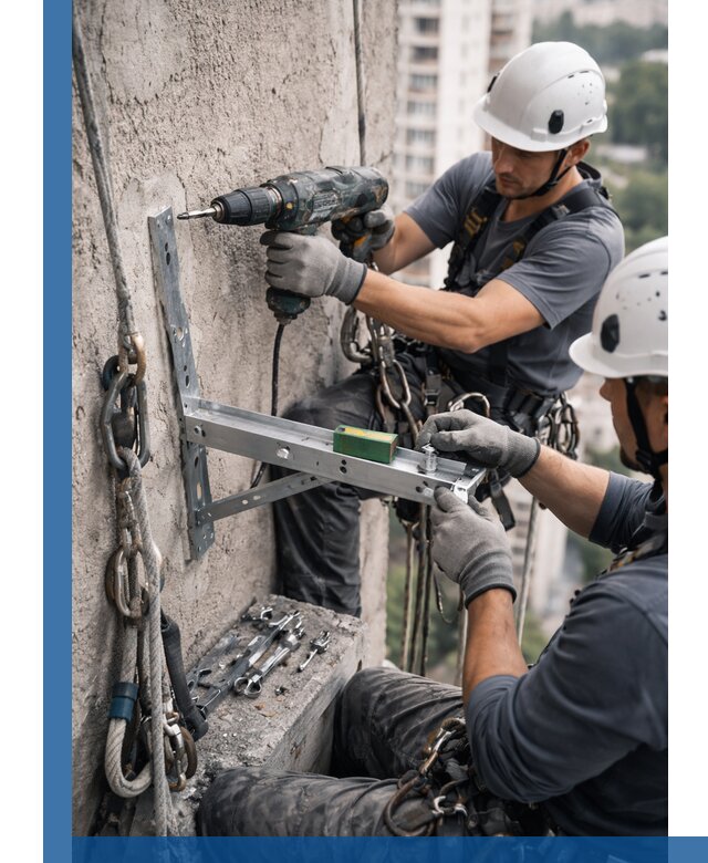 Установка кронштейнов кондиционера и крепежа в Партизанске