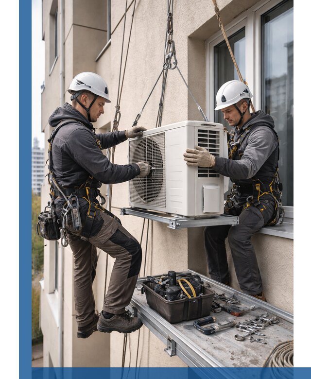 Перенос внешнего блока кондиционера в Партизанске с монтажом и крепежом