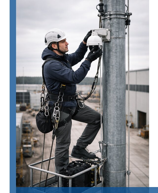 Профессиональная установка видеокамер на мачте в Партизанске