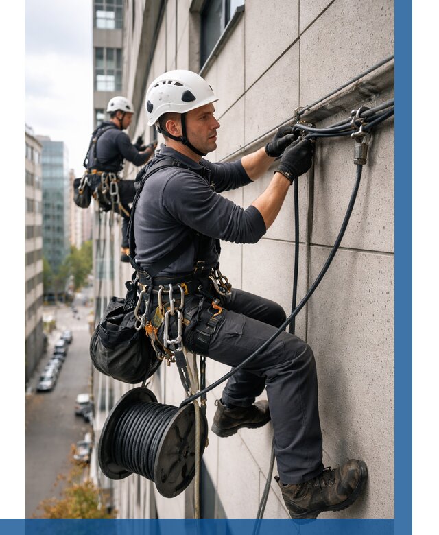 Прокладка кабеля по фасаду в Партизанске от 376 р. | ВЫСОТНИК-Прт