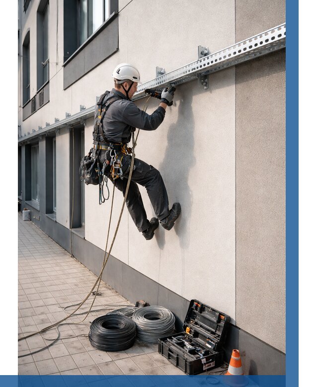 Монтаж кабельных лотков на фасаде в Партизанске от 1288 р. | ВЫСОТНИК-Прт