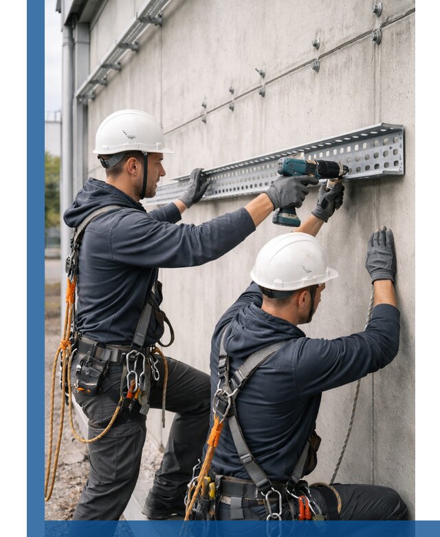 Монтаж кабельных лотков на фасаде зданий в Партизанске с гарантией