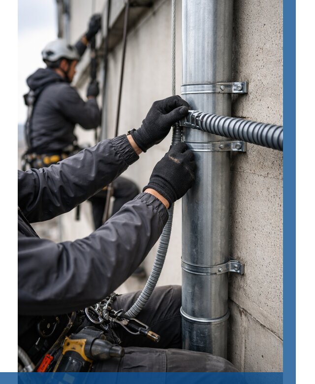 Монтаж гофры для кабеля в Партизанске от 322 р. | ВЫСОТНИК-Прт