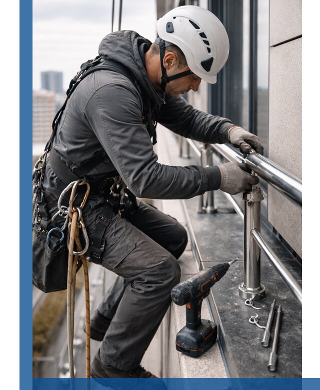 Монтаж ограждений на высоте в Партизанске для зданий и конструкций