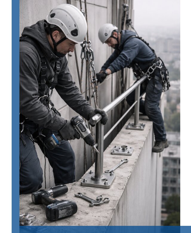 Монтаж перил на высоте в Партизанске для жилых и промобъектов