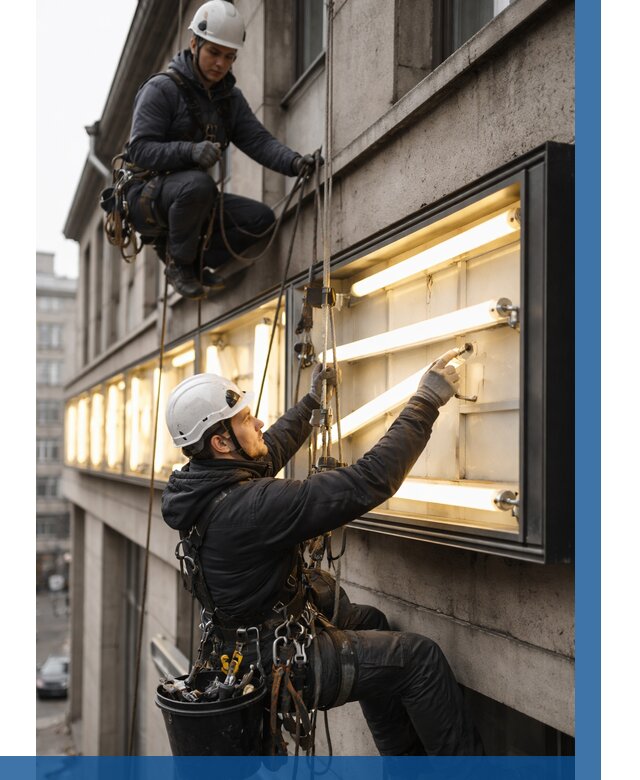 Замена ламп в вывеске в Партизанске под ключ от 3757 р. | ВЫСОТНИК-Прт