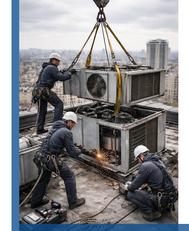 Демонтаж крышной установки в Партизанске любой сложности