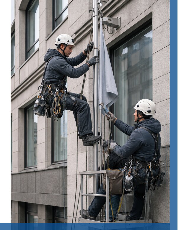 Установка флагов на фасаде в Партизанске от 4830 р. | ВЫСОТНИК-Прт