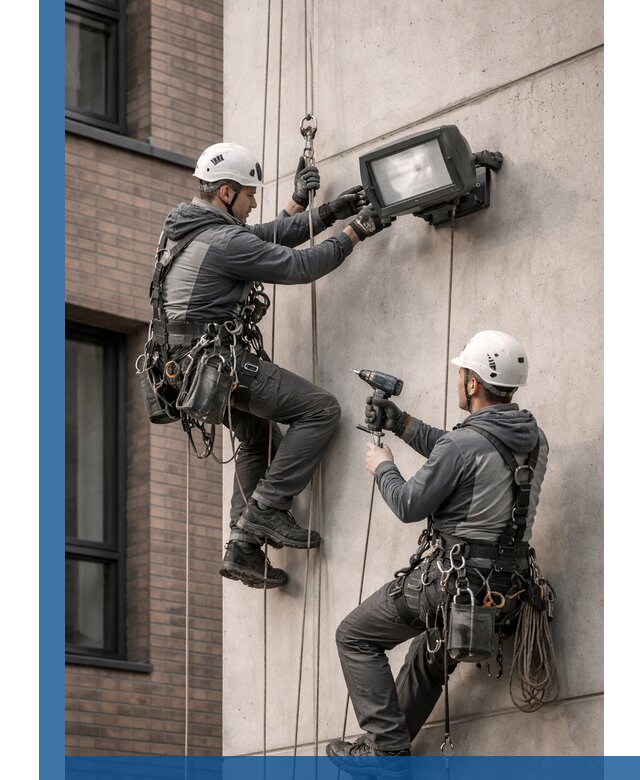 Профессиональный монтаж фасадных прожекторов в Партизанске под ключ