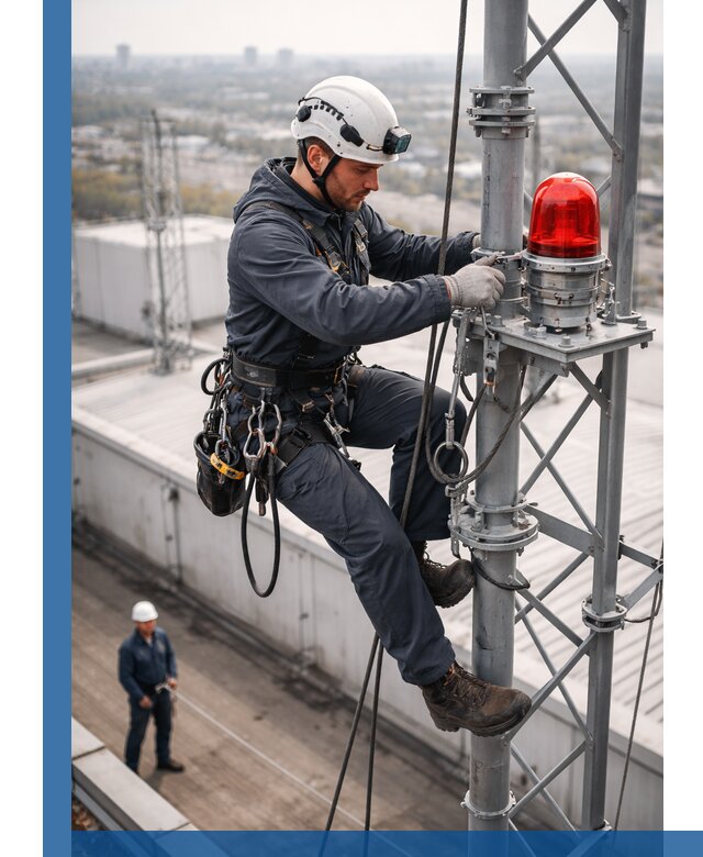 Монтаж заградительных огней и обслуживание объектов в Партизанске