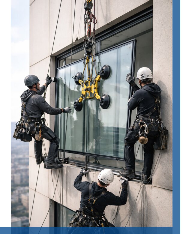 Монтаж стеклопакетов на высоте в Партизанске от 3435 р. | ВЫСОТНИК-Прт