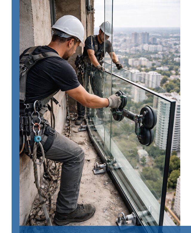 Монтаж стеклянных ограждений под ключ с гарантией в Партизанске
