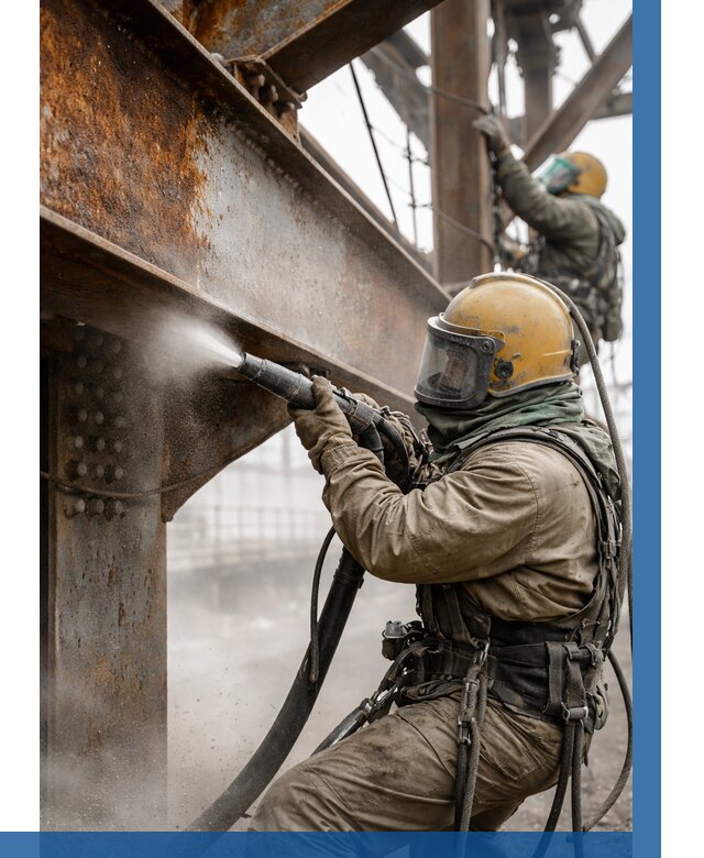 Пескоструйная очистка металлоконструкций в Партизанске по 644 р. ВЫСОТНИК-Прт