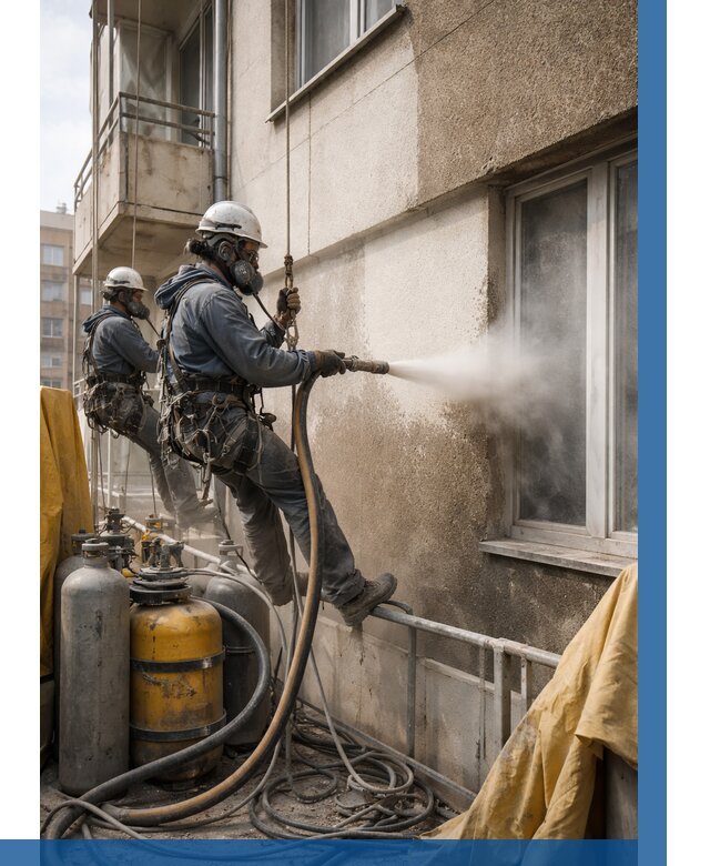 Пескоструйная очистка фасада в Партизанске от 698 р. | ВЫСОТНИК-Прт