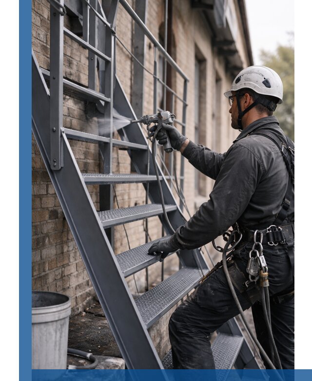 Покраска и антикоррозионная защита пожарных лестниц в Партизанске