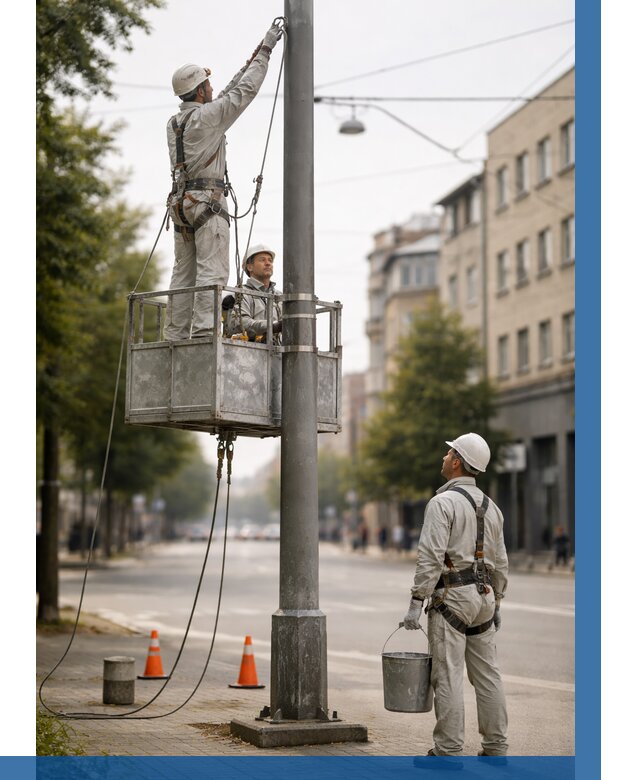 Покраска опор освещения в Партизанске от 5367 р. | ВЫСОТНИК-Прт