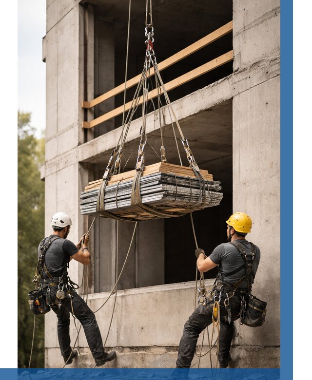 Подъем материала на этаж веревками в Партизанске от 1610 р. | ВЫСОТНИК-Прт