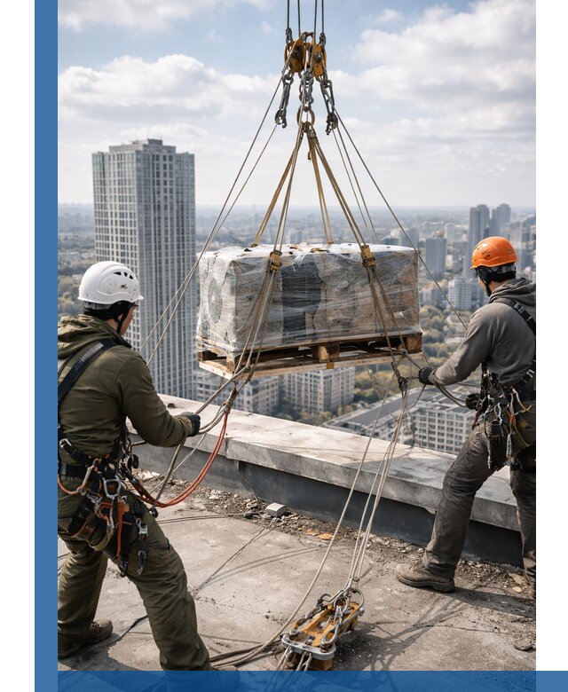 Подъем и монтаж крупногабаритных грузов на крышу в Партизанске