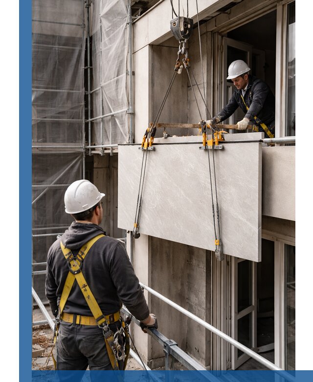 Подъем керамогранита на этаж в Партизанске грузчиками и техникой